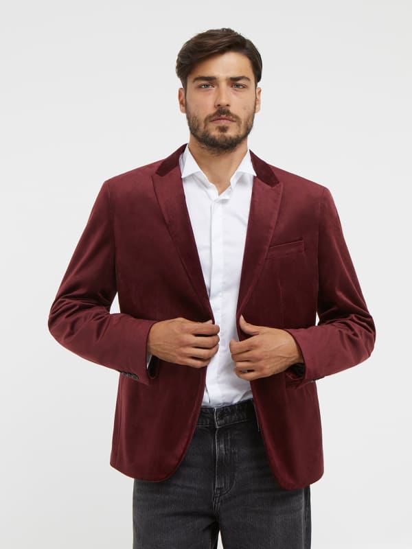 Jakna GUESS Velvet Blazer Rdeča | M3BN15K54M0, 0