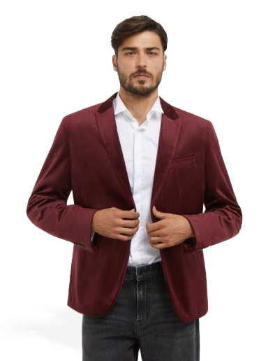 Jakna GUESS Velvet Blazer Rdeča | M3BN15K54M0