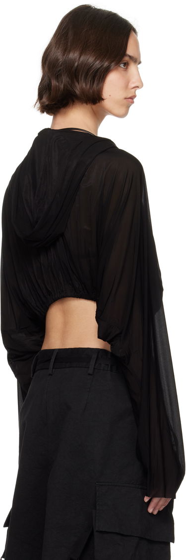 Pleteni pulover Rick Owens Rick Owens Cropped Hooded Tunic Top Črna | RO01E7278 BZ, 2