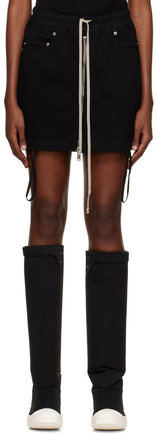 Krila Rick Owens DRKSHDW Drawstring Miniskirt Črna | DS02B4345 RIG, 0
