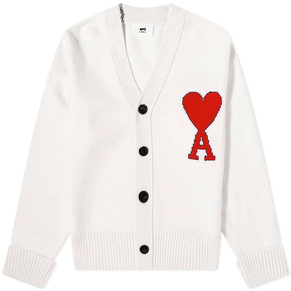 Pleteni pulover AMI ADC Big Cardigan Bela | BFUKC002-018-154, 0