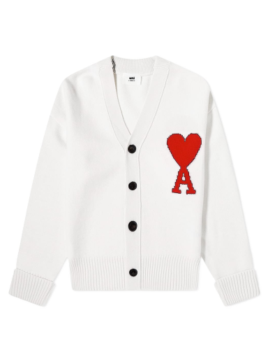 Pleteni pulover AMI ADC Big Cardigan Bela | BFUKC002-018-154