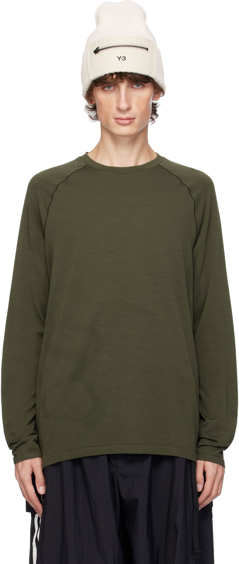 Majica Y-3 Knit Long Sleeve T-shirt Zelena | JN7833