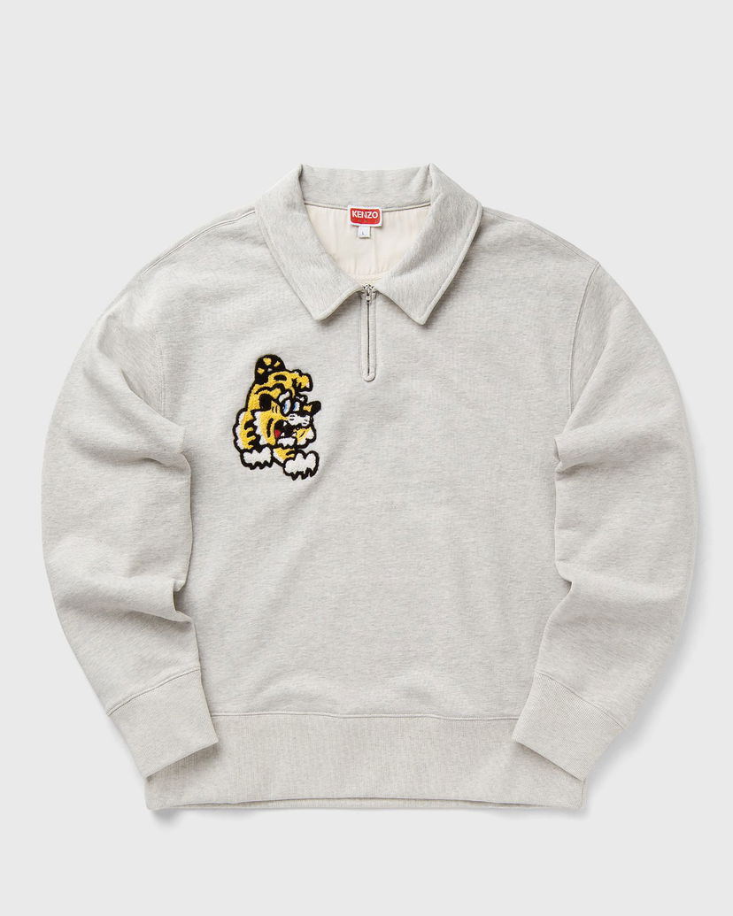 Pleteni pulover KENZO VERDY Collection Embroidered Half-Zip Sweatshirt XXL Siva | FF55SW2424MC.93