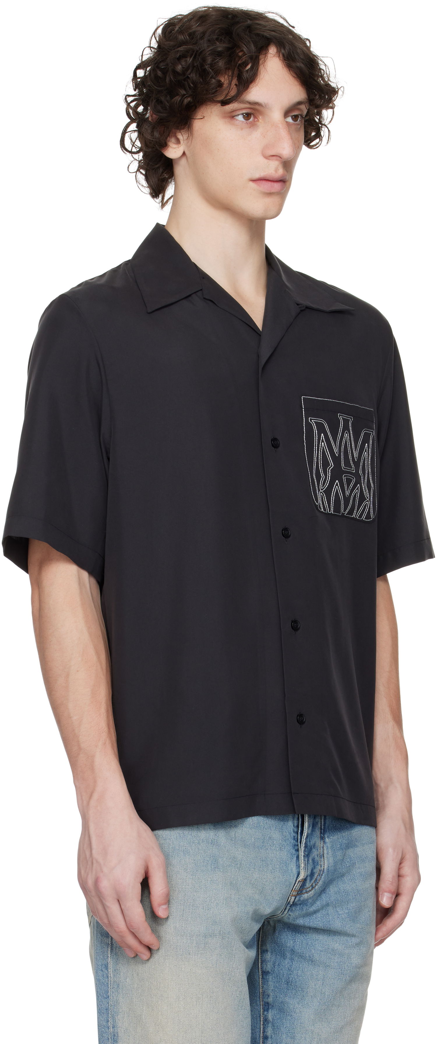 Srajce AMIRI AMIRI MA Outline Bowling Shirt Črna | AMSTCA1151, 1