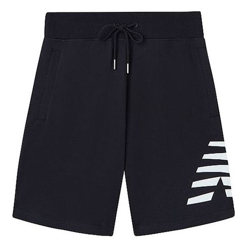 Kratke hlače New Balance Logo Print Sportswear Shorts Mornarica | AMS01915-BK