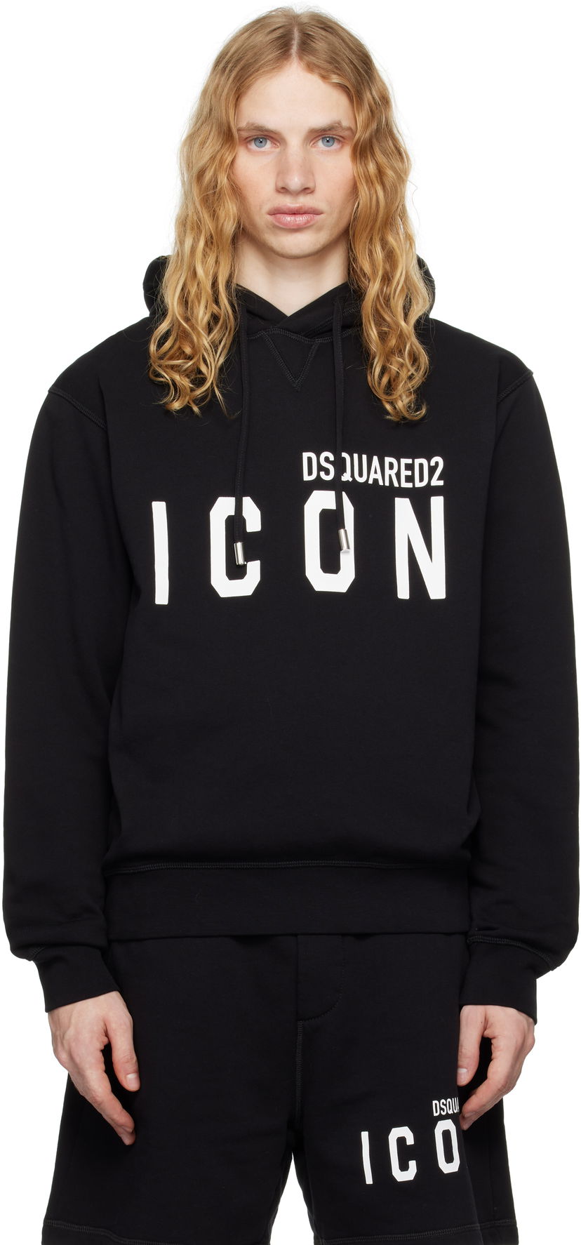 Pulover DSQUARED2 Cool Fit Hoodie Črna | S79GU0003_D25015