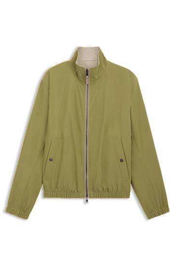 Jakna BOSS Reversible Peached Fabric Zip-Up Jacket Zelena | 50530699