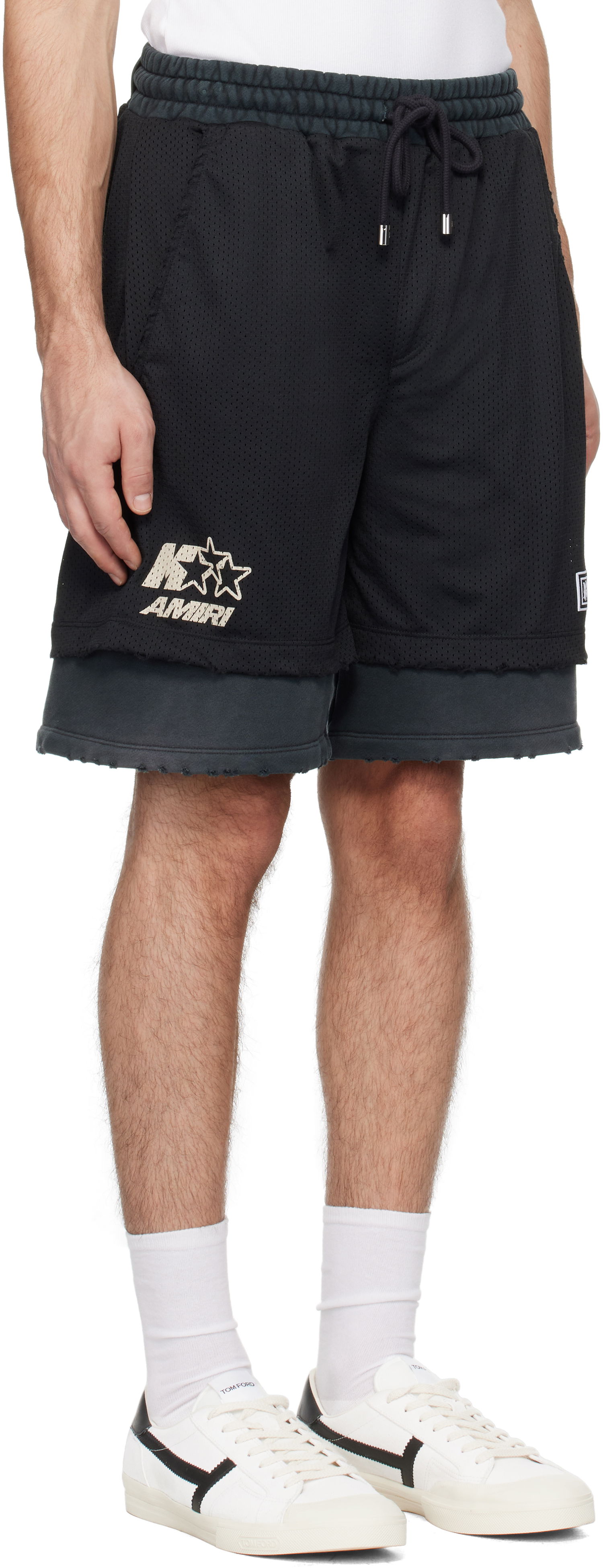 Kratke hlače AMIRI Amiri Mesh Basketball Shorts Črna | AMJYSH1036, 1
