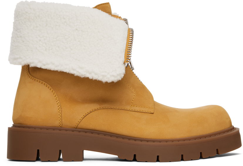 Superge in čevlji Bottega Veneta Bottega Veneta Haddock Shearling Trim Ankle Boots Rumena | 796712 V3J01