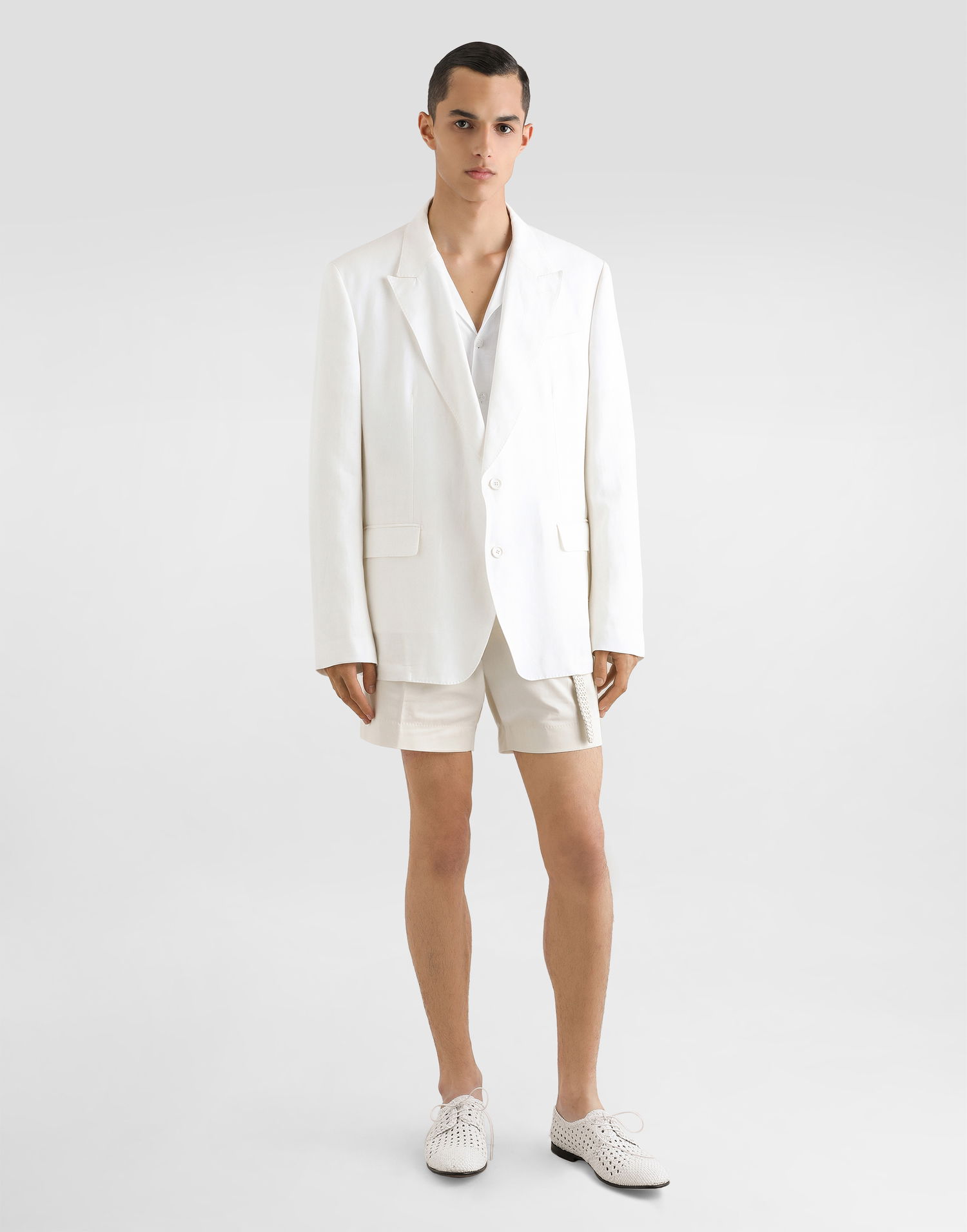 Jakna Dolce & Gabbana Dolce & Gabbana Single-Breasted Linen Jacket Bela | G2QS6TFU4MCW0111, 1
