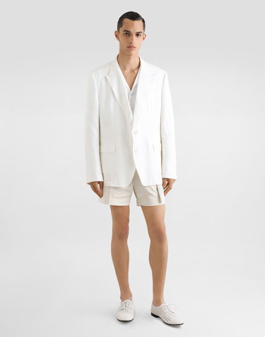 Jakna Dolce & Gabbana Dolce & Gabbana Single-Breasted Linen Jacket Bela | G2QS6TFU4MCW0111, 1