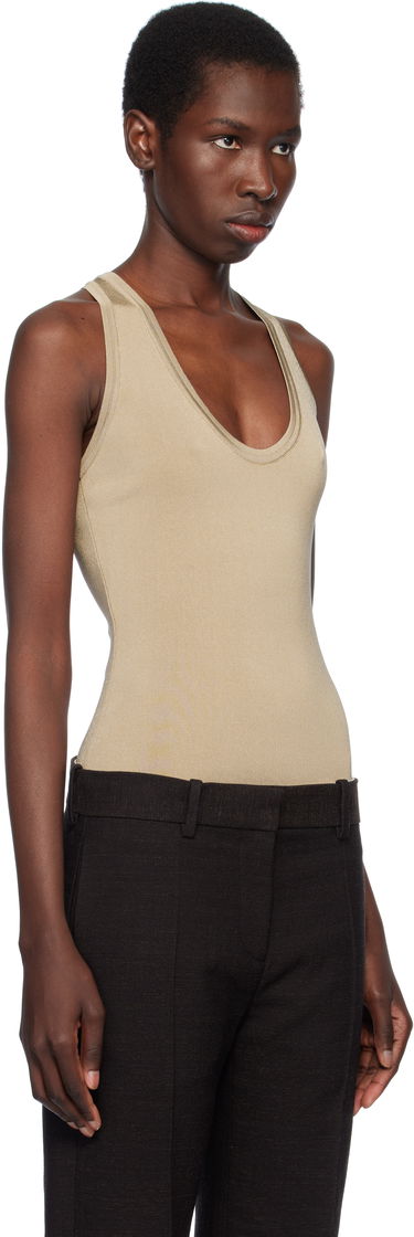 Majica brez rokavov FERRAGAMO Ferragamo Knitted Bodysuit Bež | 783140, 1