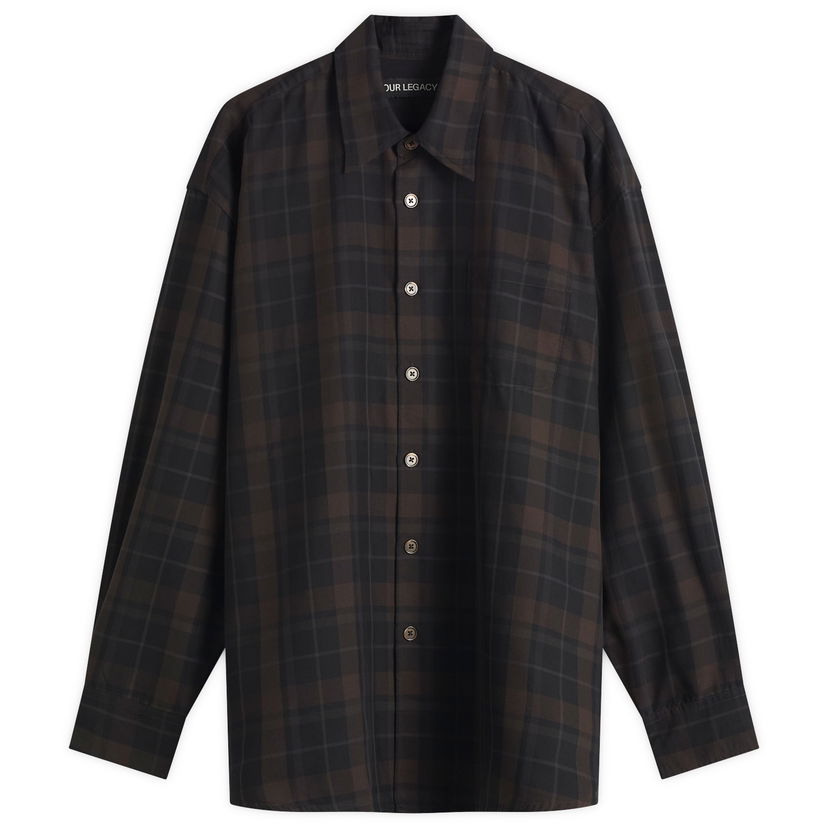 Srajce OUR LEGACY Our Legacy Borrowed Shirt, Shadow Check Rjava | M2252OB