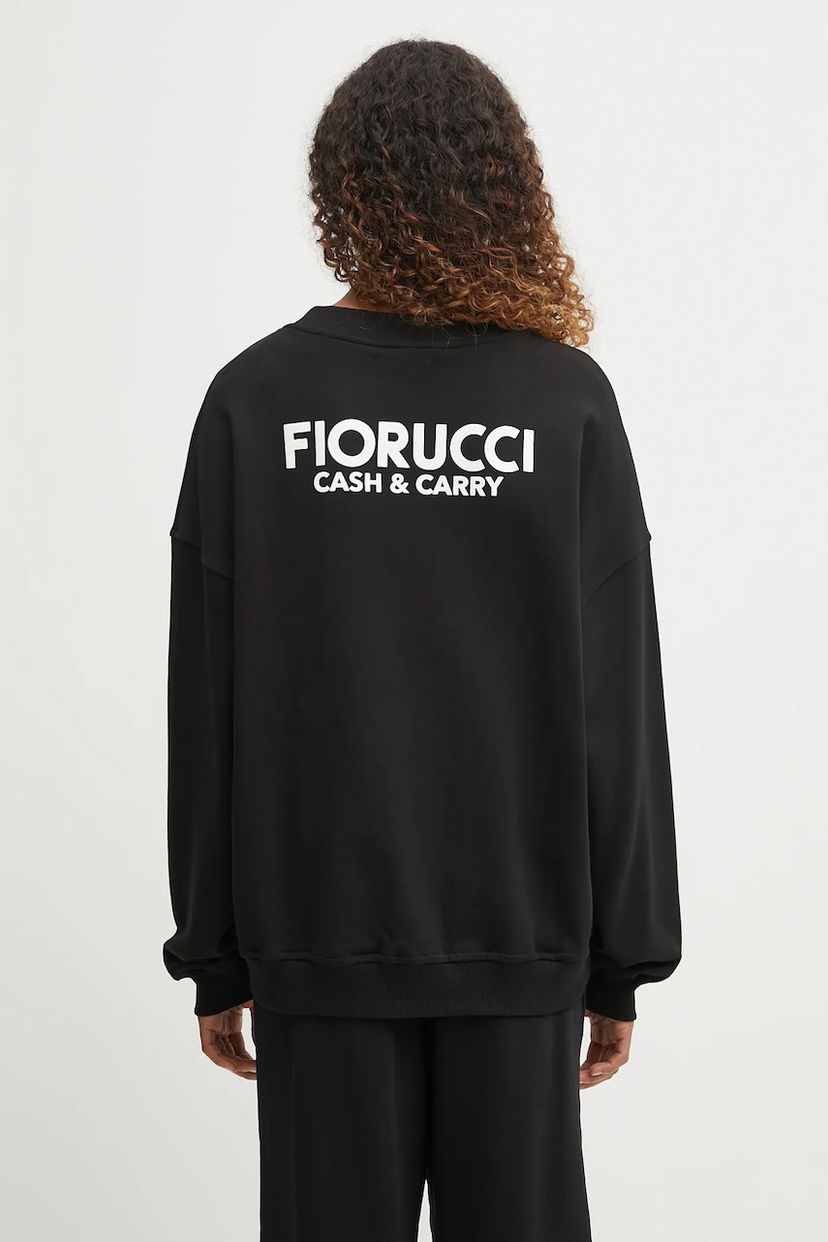 Pulover Fiorucci Fiorucci Cash and Carry Print Relaxed Crewneck Sweatshirt Črna | W02FPSCR188CJ01BK01
