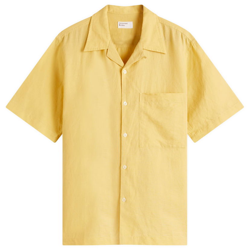 Srajce Universal Works Universal Works Linen Cotton Camp Shirt, Size Large Rumena | P32032-LEM