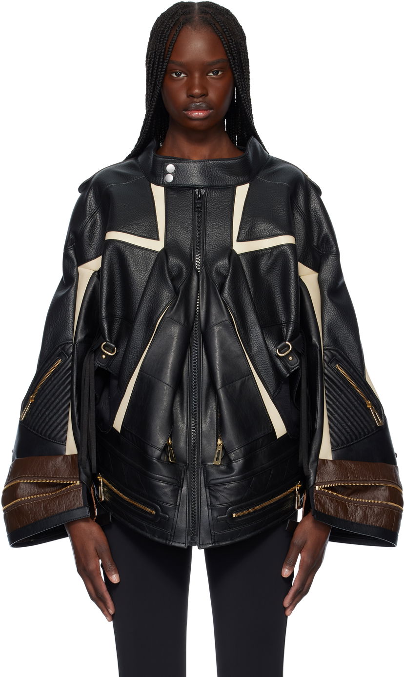 Jakna Junya Watanabe Junya Watanabe Komine Protector Faux-Leather Jacket Črna | JO-J003-051-1