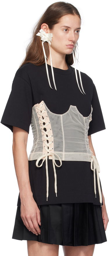 Majica Simone Rocha Simone Rocha Corset Panel Boxy T-Shirt Bela | 5282 0562, 4