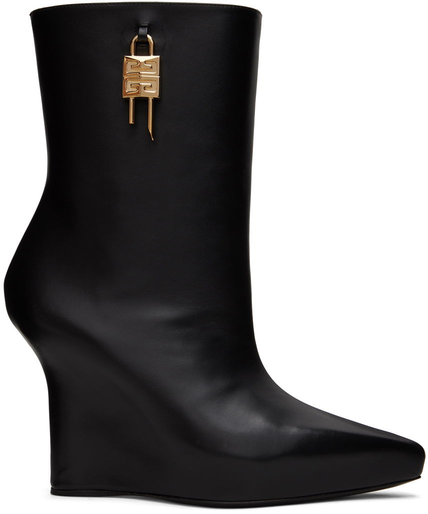 Superge in čevlji Givenchy Givenchy G-Lock Wedge Ankle Boots Črna | BE6041E1M1001, 0