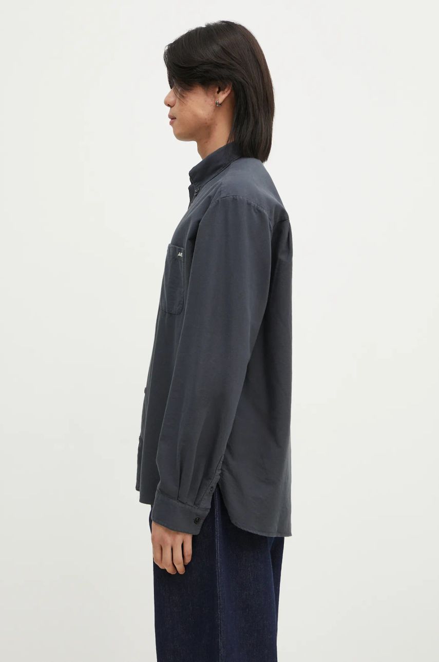 Srajce A.P.C. Relaxed Fit Button-Down Shirt Modra | COHAH.H12599.IAF, 1