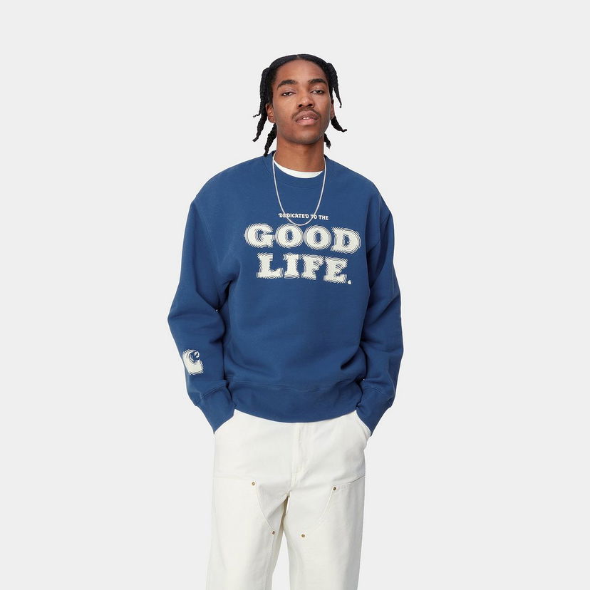 Pleteni pulover Carhartt WIP Mist Crewneck Modra | I033245_25S_XX