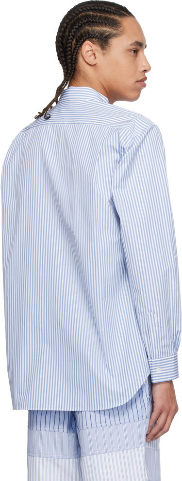 Srajce Comme des Garçons Comme des Garçons Yarn Dyed Stripe 3D Roses Shirt Modra | FO-B039-051, 2