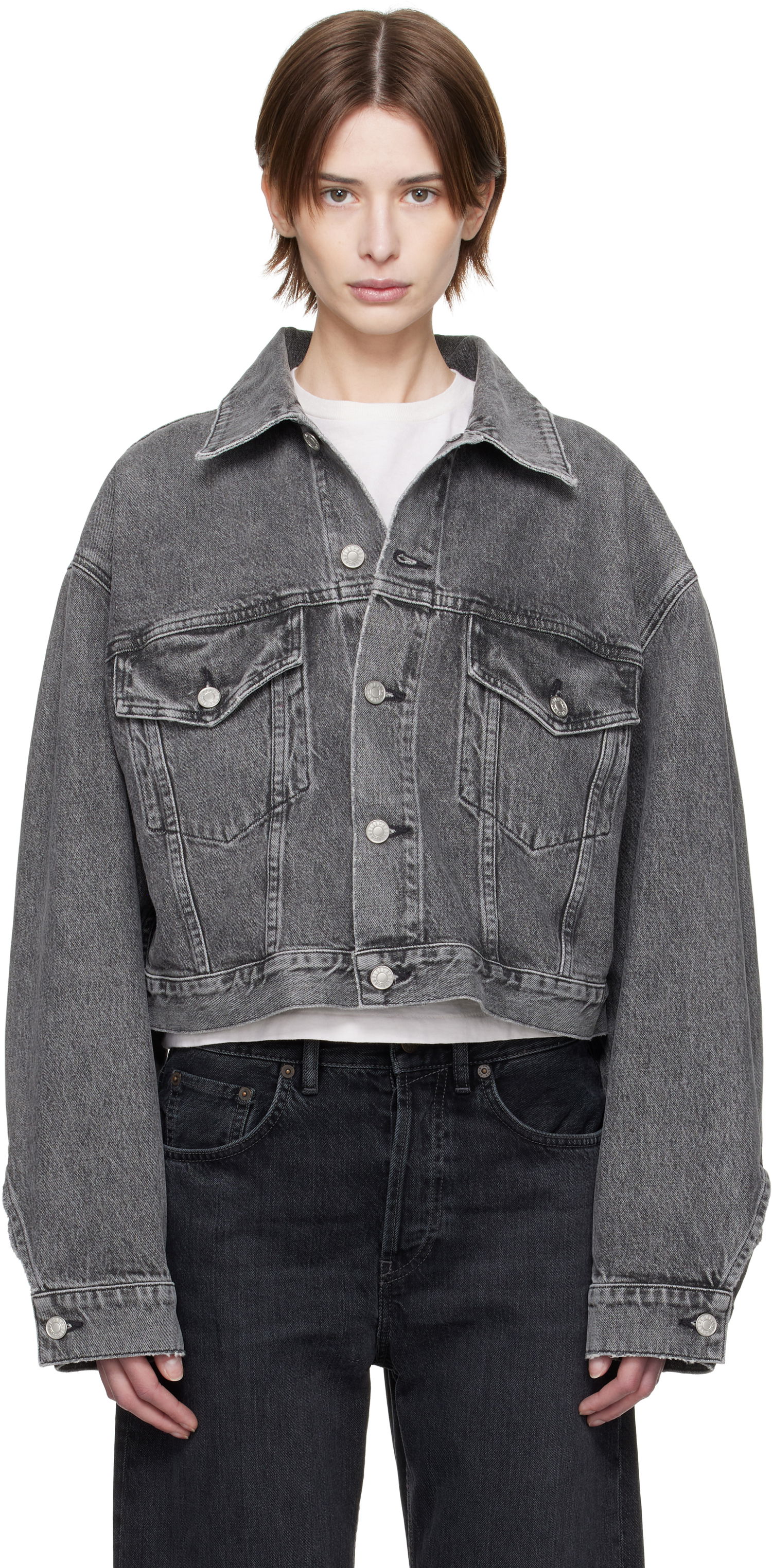 Jakna AGOLDE AGOLDE Palmer Cropped Denim Jacket Siva | A5047-1346, 0