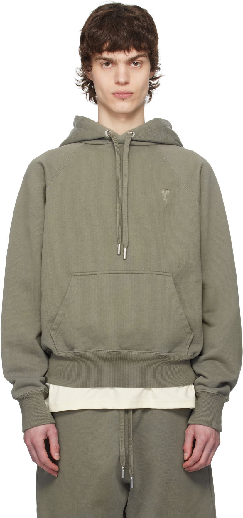 Pulover AMI AMI Paris Ami de Coeur Cotton Hoodie Zelena | USW274.747