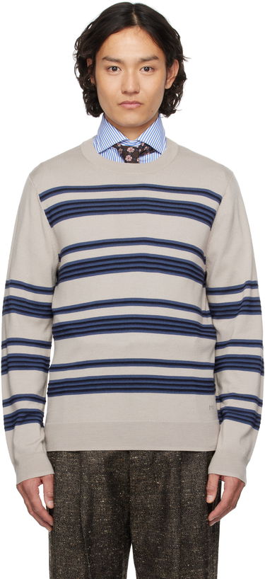 Pleteni pulover Paul Smith PS Paul Smith Raised Stripe Merino Wool Sweater Bež | M2R-307Z-P22297-61, 0