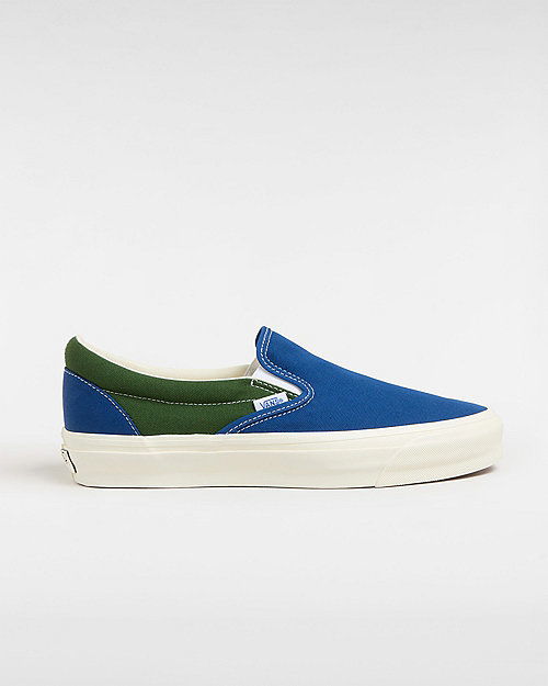 Superge in čevlji Vans Premium Slip-on 98 Shoes (deep Teal Plaid) Unisex Green, Size 2.5 Modra | VN000CSEY7G