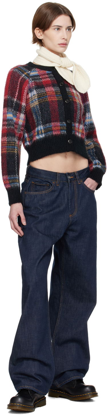 Pleteni pulover YMC YMC Foxtail Tartan Cropped Cardigan Večbarvna | Q8XMI, 3