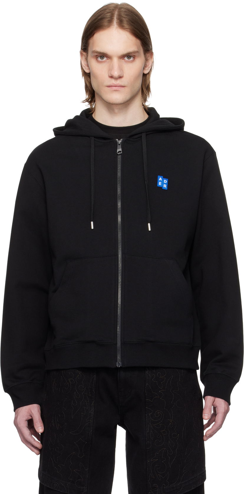 Pulover ADER ERROR ADER error TRS Tag Zip-Up Hoodie Črna | BO42FYHD0401BK