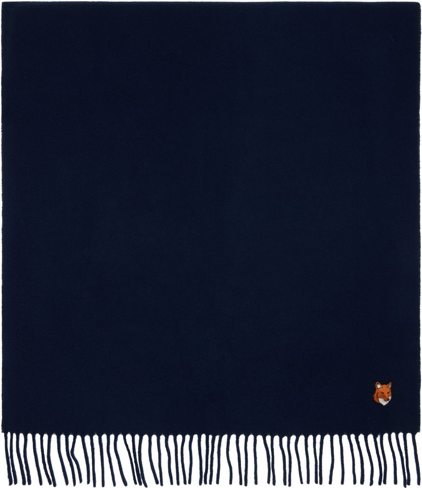 Šala MAISON KITSUNÉ Fox Head Scarf Mornarica | PM06201BT3004