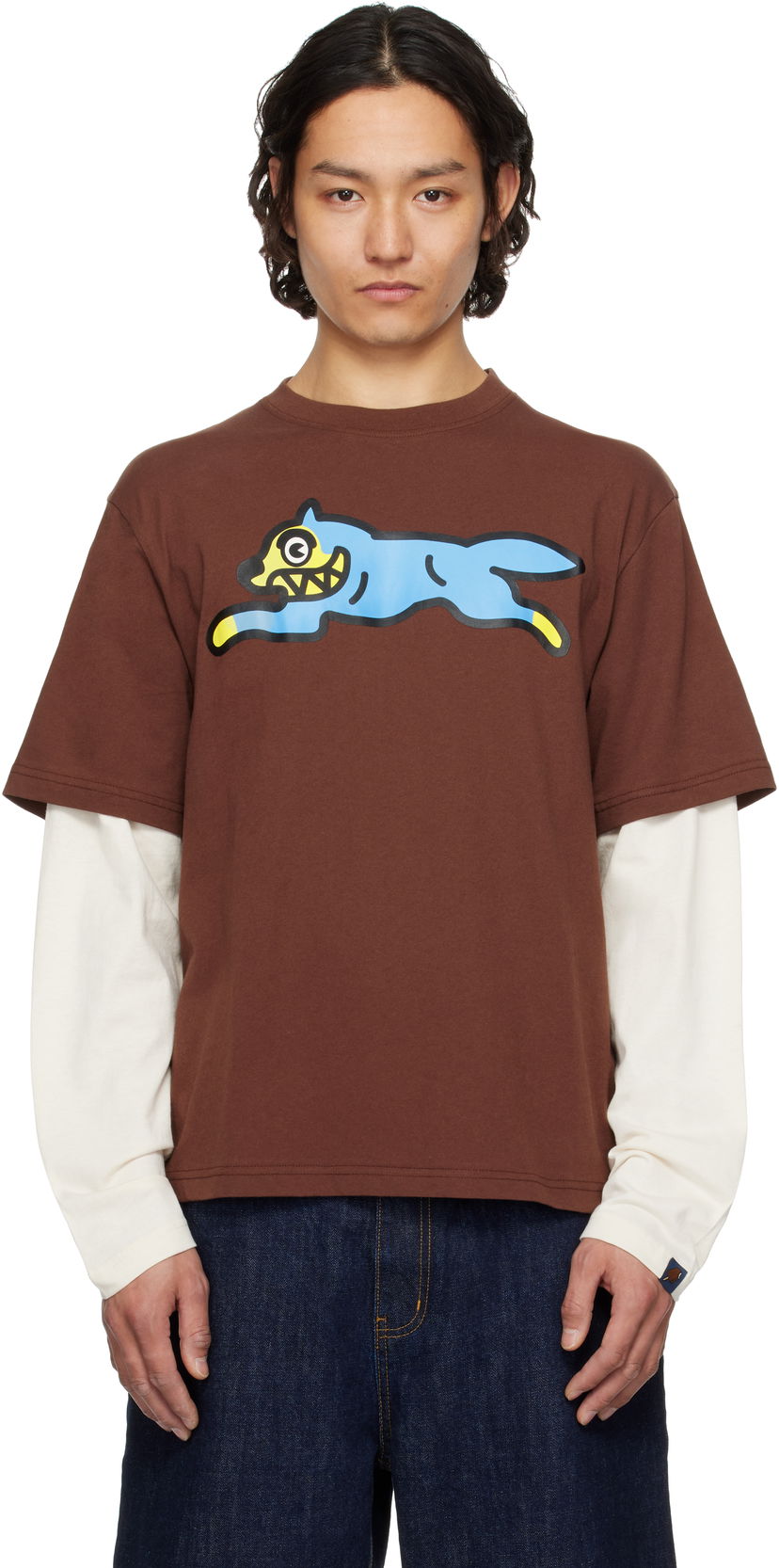 Majica BBC IceCream ICECREAM Running Dog Layered Long Sleeve T-Shirt Rjava | IC25138