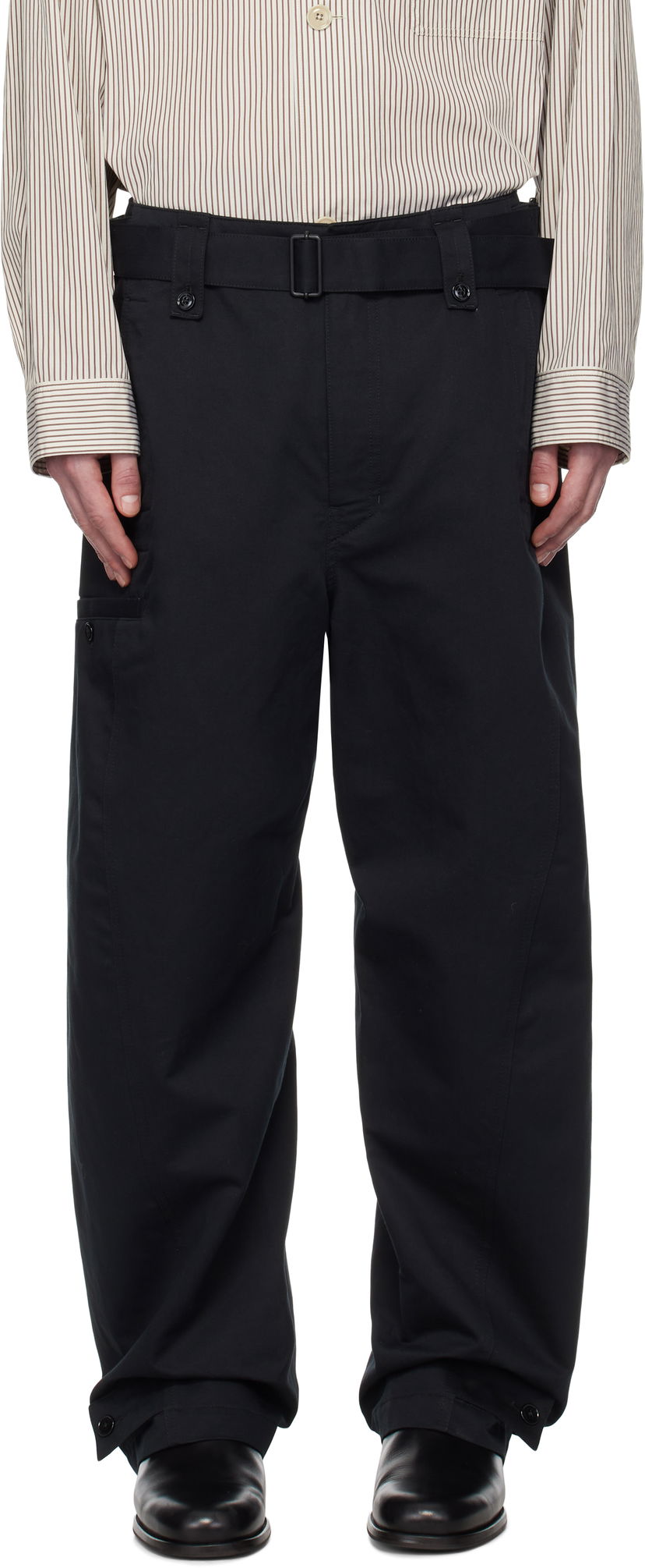 Hlače LEMAIRE Lemaire Twisted Trousers Črna | PA1147 LF1309