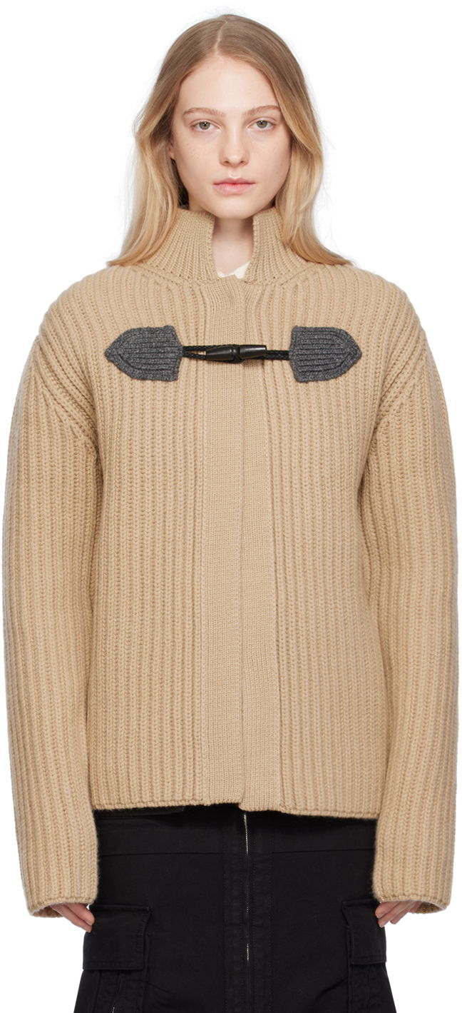 Pleteni pulover We11done We11done Duffle Knit Cardigan Bež | WD-KC3-23-655-U-BG