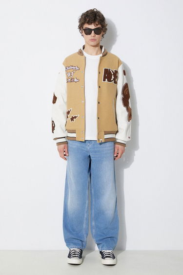 Bomber jakna BAPE Multi Motif Varsity Bomber Jacket Bež | 1J80141001, 1