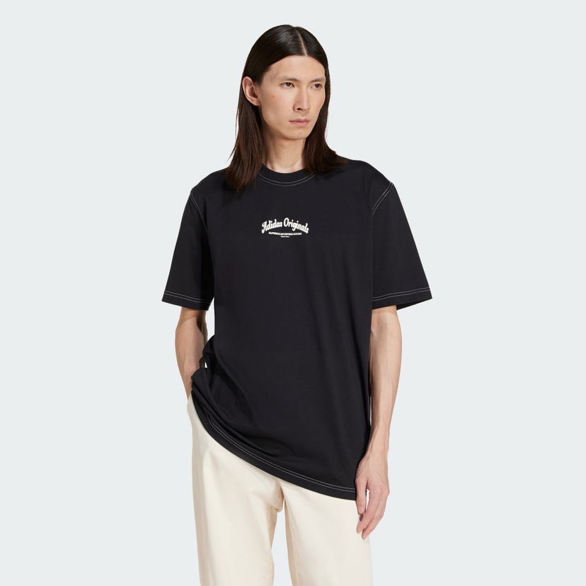 Majica adidas Performance Black T-Shirt With Small Logo Print Črna | JP4477