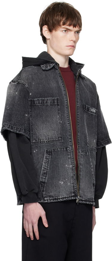 Jakna We11done We11done Faded Layered Hoodie Denim Jacket Črna | WD-DJ2-25-315-M-BK, 1