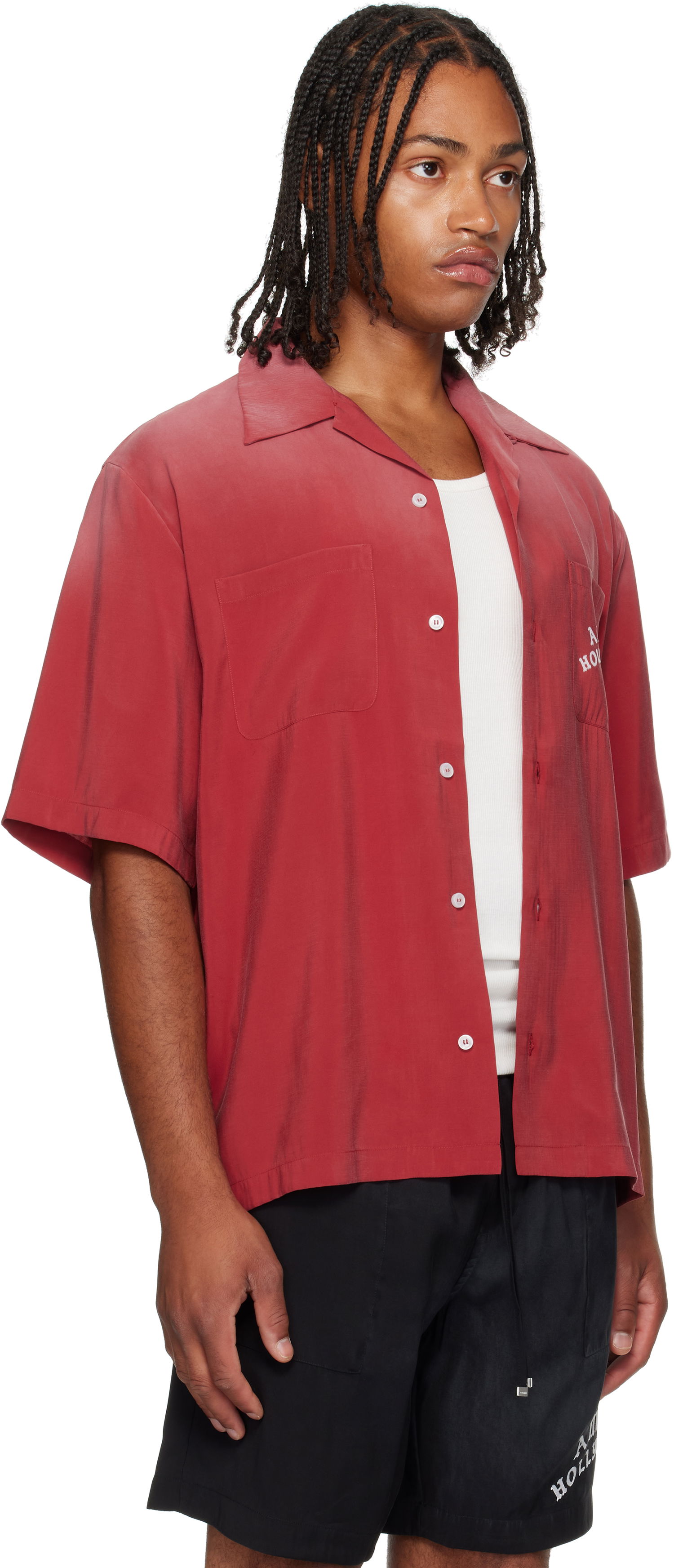 Srajce AMIRI AMIRI Hollywood Bowling Shirt Rdeča | AMSTCA1154, 1