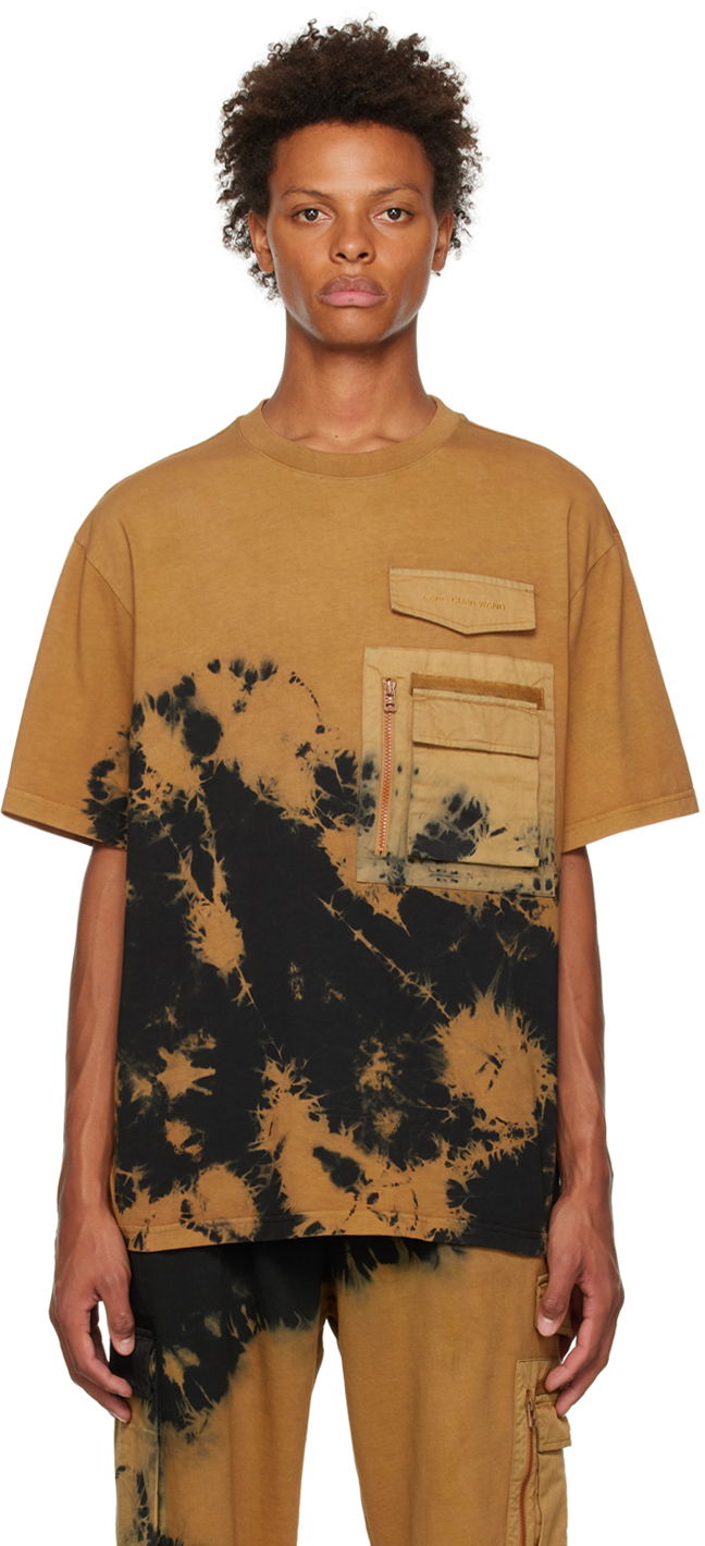 Majica Feng Chen Wang Feng Chen Wang Bleached Pocket T-Shirt Rjava | FMF14TS02