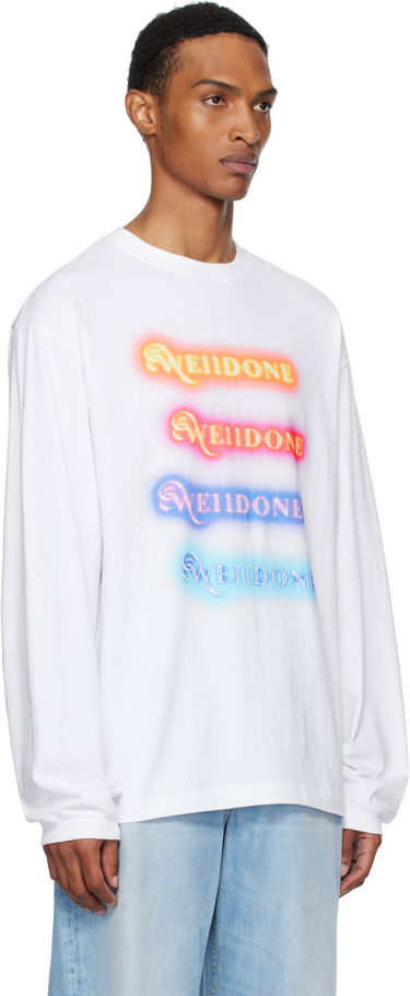 Majica We11done We11done Neon Logo Long Sleeve Tee Bela | WD-TT2-25-754-U-WH, 1