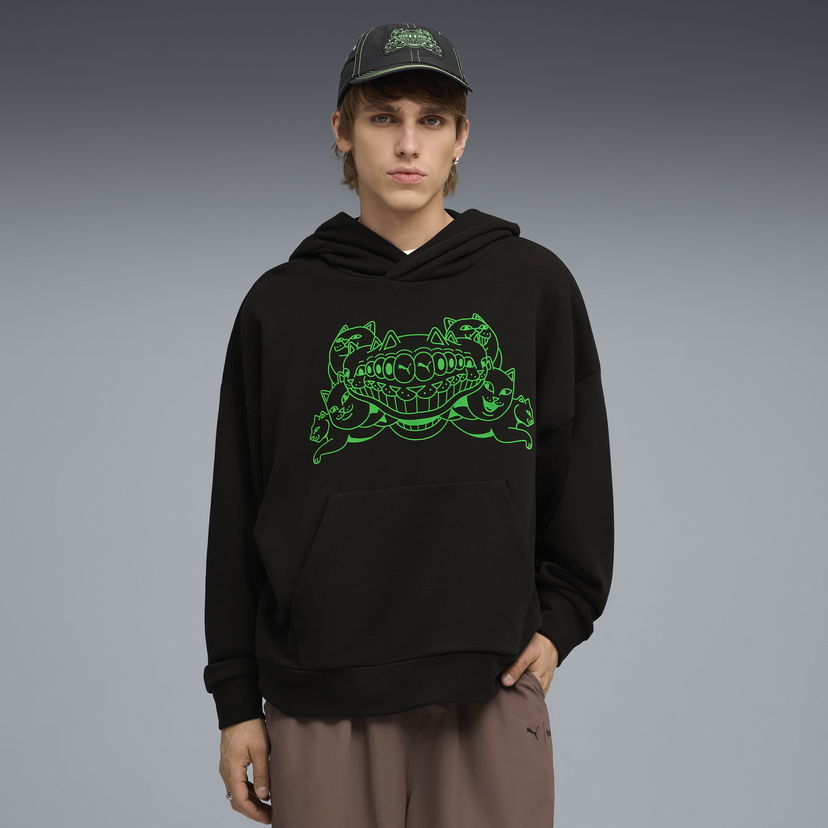 Pulover Puma PUMA x RIPNDIP Relaxed Fit Hoodie Črna | 632414_01