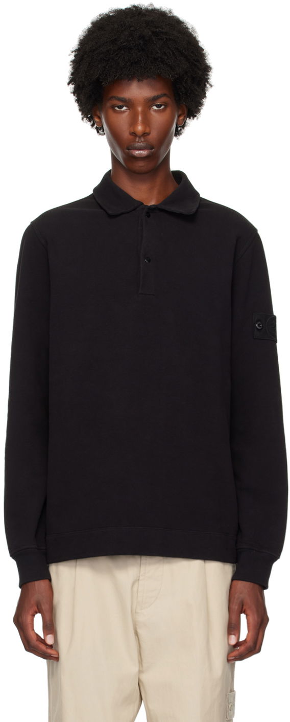 Polo majica Stone Island Black Logo Patch Polo Črna | 8115649F7, 0