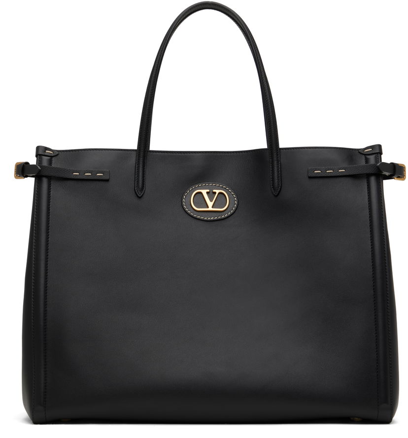 Tote bag Valentino Valentino Garavani Antibes Medium Calfskin Tote Črna | 6Y2B0D15RBN
