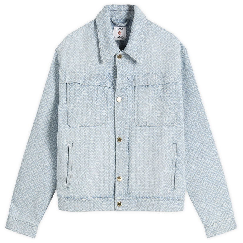 Jakna Casablanca Casablanca Monogram Denim Jacket, Size Large Modra | MPF25-JK-401-02