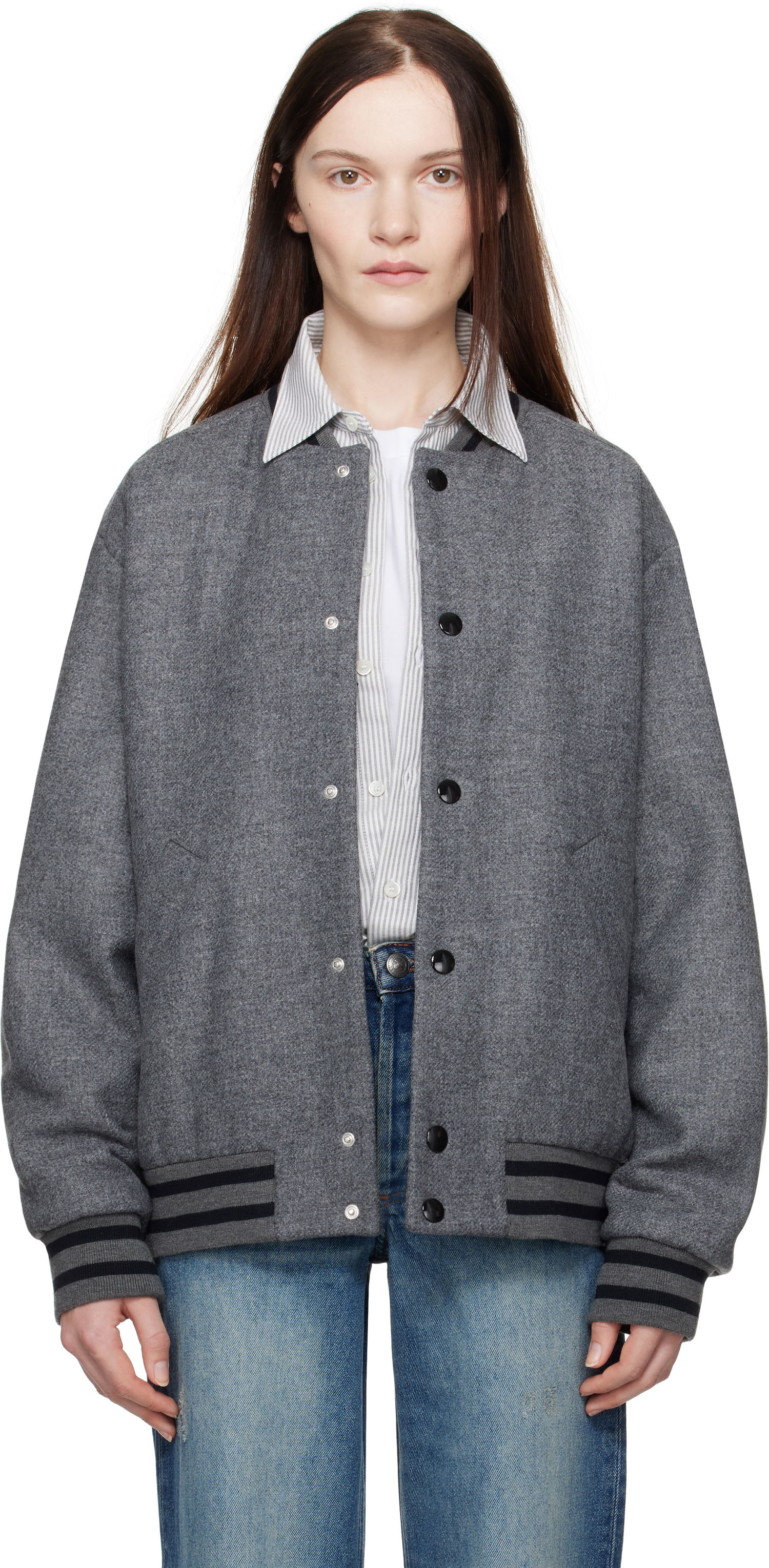 Bomber jakna A.P.C. Wool Bomber Jacket Siva | WVBEB-M02974, 0