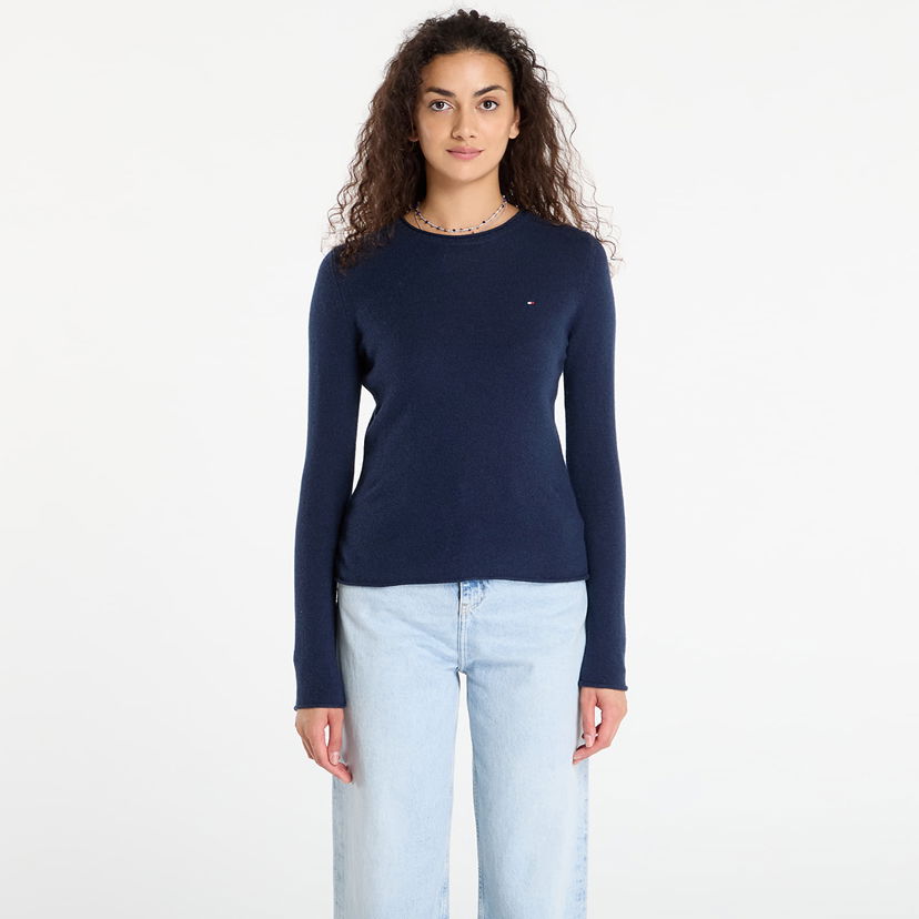 Pleteni pulover Tommy Hilfiger Tommy Hilfiger Soft Wool Long Sleeve Sweater Mornarica | WW0WW40264 C1G
