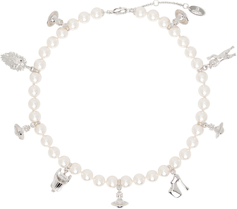 Ogrlica Vivienne Westwood Pearl Necklace with Charms Kovinski | 63010131-02P103-