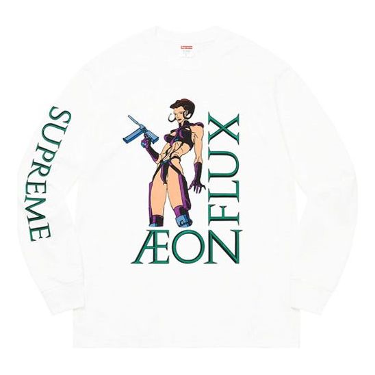 Majica Supreme Aeon Flux Graphic Long Sleeve T-Shirt Bela | SUP-SS22-196